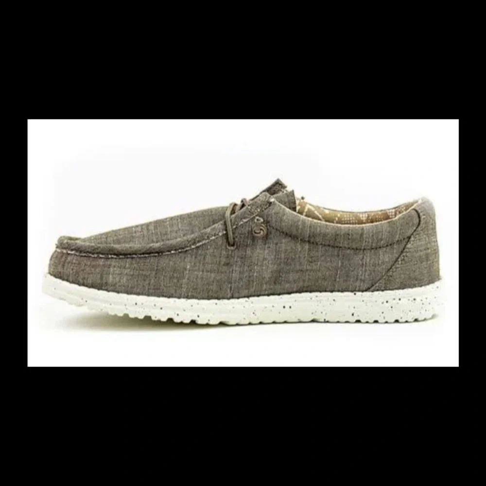CREVO RONNIE CANVAS BOAT SHOE FLEXIBLE SIZE 10 GRAY
